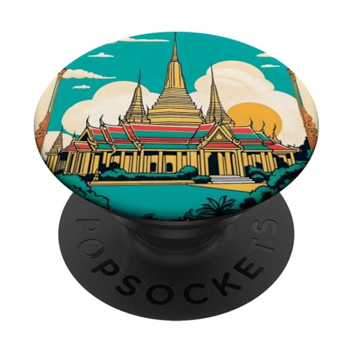 Reisender Backpacker World Adventure Wander Bangkok Thailand PopSockets Klebender PopGrip von Cute Accessories Art Gifts for Women and Men