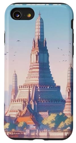 Reisender Backpacker World Adventurer Wander Bangkok Thailand Hülle für iPhone SE (2020) / 7 / 8 von Cute Accessories Art Gifts for Women and Men