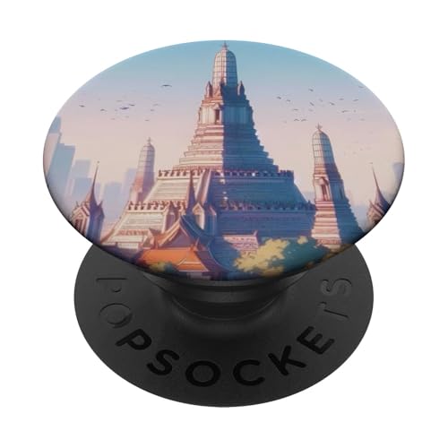 Reisender Backpacker World Adventurer Wander Bangkok Thailand PopSockets Klebender PopGrip von Cute Accessories Art Gifts for Women and Men