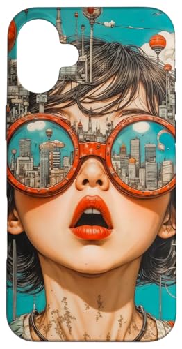 Retro Futuristische Steampunk City Floating Airships Pop Art Hülle für iPhone 16 Plus Retro Futuristische Steampunk City Floating Airships Pop Art Hülle für iPhone 16 Plus von Cute Accessories Art Gifts for Women and Men