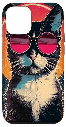 Stilvolle Katze Retro Cute Fun Cats Kitty Sonnenbrille Bunt Hülle für iPhone 12/12 Pro von Cute Accessories Art Gifts for Women and Men