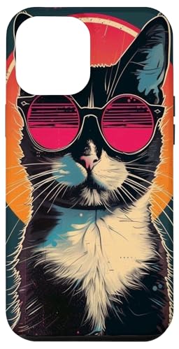 Stilvolle Katze Retro Cute Fun Cats Kitty Sonnenbrille Bunt Hülle für iPhone 12 Pro Max von Cute Accessories Art Gifts for Women and Men