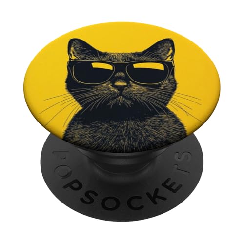 Süße lustige Katzen Kitty Urlaub Katze Sonnenbrille PopSockets Klebender PopGrip von Cute Accessories Art Gifts for Women and Men