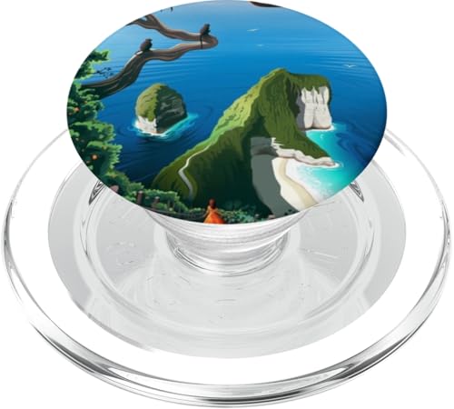 Tropical Monkeys Ocean Cliff Path Adventure Bali Nusa Penida PopSockets PopGrip für MagSafe Tropical Monkeys Ocean Cliff Path Adventure Bali Nusa Penida PopSockets PopGrip für MagSafe von Cute Accessories Art Gifts for Women and Men