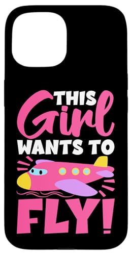 Dieses Mädchen will fliegen! Flughafen-Design für Kinder Hülle für iPhone 15 von Cute Airplane Designs For Girls And Boys