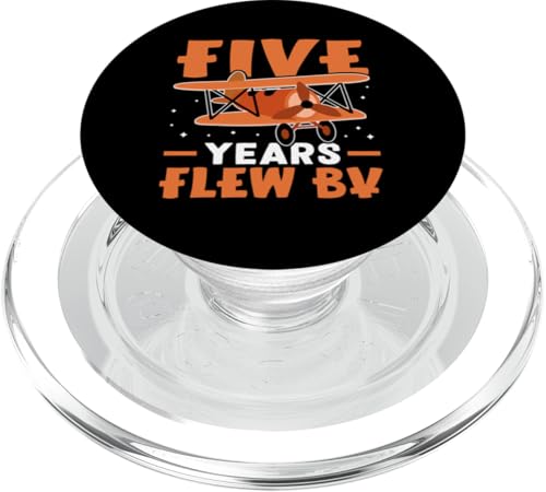 Flugzeug: Five Years Flew By Birthday PopSockets PopGrip für MagSafe Flugzeug: Five Years Flew By Birthday PopSockets PopGrip für MagSafe von Cute Airplane Designs For Girls And Boys