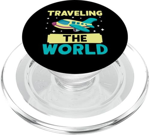 Flugzeug: Reisen um die Welt für den Flughafen PopSockets PopGrip für MagSafe von Cute Airplane Designs For Girls And Boys