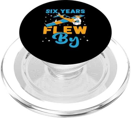 Flugzeug: Six Years Flew By Birthday PopSockets PopGrip für MagSafe von Cute Airplane Designs For Girls And Boys