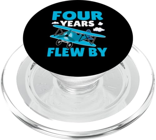 Flugzeug: Vier Jahre im Flug am Geburtstag PopSockets PopGrip für MagSafe von Cute Airplane Designs For Girls And Boys