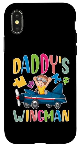 Flugzeuge für Kinder: Daddy's Wingman Hülle für iPhone X/XS von Cute Airplane Designs For Girls And Boys