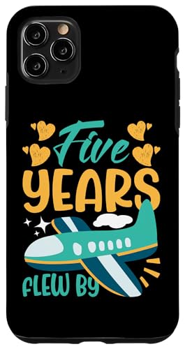 Flugzeuge für Kinder: Fünf Jahre im Flug am Geburtstag Hülle für iPhone 11 Pro Max von Cute Airplane Designs For Girls And Boys