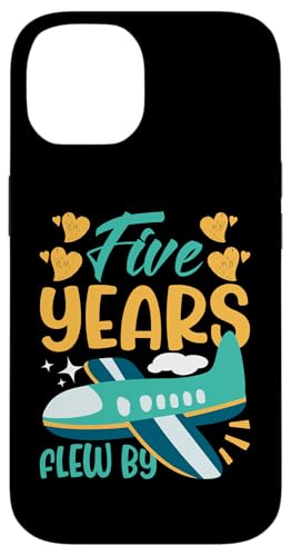Flugzeuge für Kinder: Fünf Jahre im Flug am Geburtstag Hülle für iPhone 14 von Cute Airplane Designs For Girls And Boys