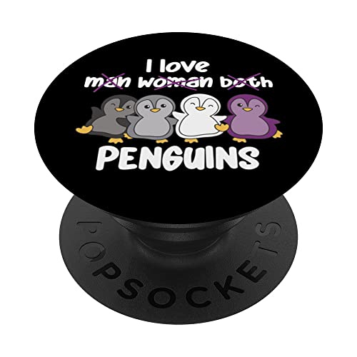 Asexuelle Flagge Stolz LGBTQ Pinguin süße Asexuelle Pinguine PopSockets mit austauschbarem PopGrip von Cute Animals LGBTQ+ Pride Month