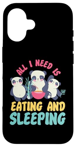 Panda: Alles was ich brauche ist Essen und Schlafen Hülle für iPhone 16 von Cute Asian Panda Bear Designs For Kids