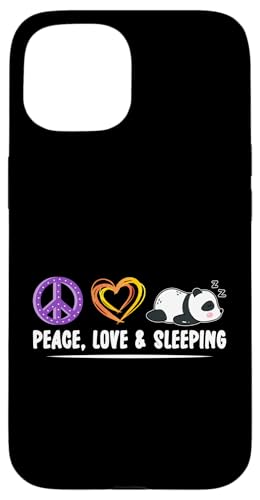 Panda: Frieden, Liebe und Schlaf Hülle für iPhone 15 von Cute Asian Panda Bear Designs For Kids