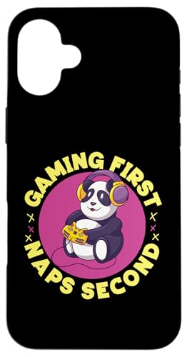 Panda: Gaming zuerst, Nickerchen Sekunde Hülle für iPhone 16 Plus von Cute Asian Panda Bear Designs For Kids