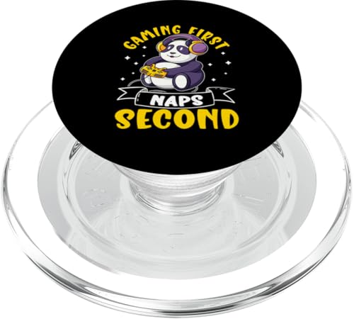 Panda: Gaming zuerst, Nickerchen Sekunde PopSockets PopGrip für MagSafe Panda: Gaming zuerst, Nickerchen Sekunde PopSockets PopGrip für MagSafe von Cute Asian Panda Bear Designs For Kids