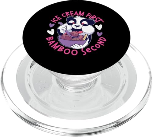 Panda: Ice Cream First, Bamboo Second für Mädchen PopSockets PopGrip für MagSafe Panda: Ice Cream First, Bamboo Second für Mädchen PopSockets PopGrip für MagSafe von Cute Asian Panda Bear Designs For Kids
