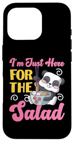 Panda: Ich bin nur hier für den Salat für Mädchen Hülle für iPhone 16 Pro von Cute Asian Panda Bear Designs For Kids