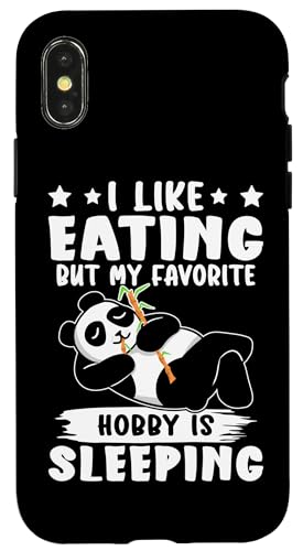 Panda: Ich esse gerne, aber mein Lieblingshobby schläft Hülle für iPhone X/XS von Cute Asian Panda Bear Designs For Kids