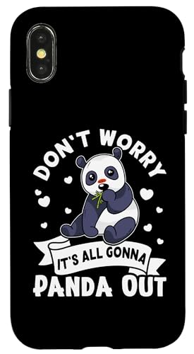 Panda: Mach dir keine Sorgen, alles wird Panda raus Hülle für iPhone X/XS von Cute Asian Panda Bear Designs For Kids
