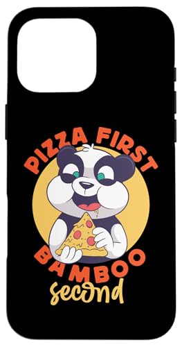 Panda: Pizza First, Bambus Second Hülle für iPhone 16 Pro Max von Cute Asian Panda Bear Designs For Kids