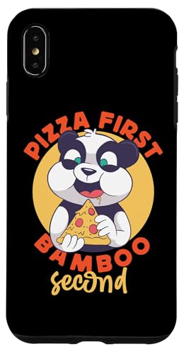 Panda: Pizza First, Bambus Second Hülle für iPhone XS Max von Cute Asian Panda Bear Designs For Kids