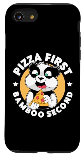 Panda: Pizza zuerst, Bamboo dann Hülle für iPhone SE (2020) / 7 / 8 von Cute Asian Panda Bear Designs For Kids