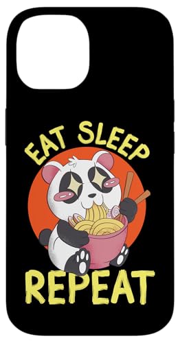 Panda: Ramen essen. Schlaf. Wiederholen Hülle für iPhone 14 von Cute Asian Panda Bear Designs For Kids