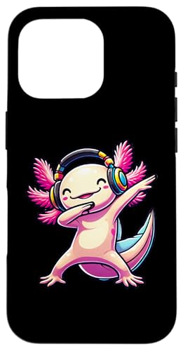 Cute Axolotl Dabbing Headphones Gamer Hülle für iPhone 16 Pro von Cute Axolotl Dabbing Video Games Apparel