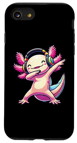 Cute Axolotl Dabbing Headphones Gamer Hülle für iPhone SE (2020) / 7 / 8 von Cute Axolotl Dabbing Video Games Apparel