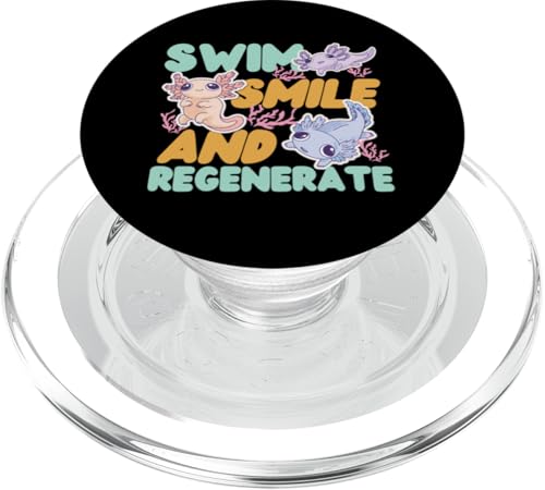 Axolotl für Mädchen: Schwimmen, Lächeln und Regenerieren PopSockets PopGrip für MagSafe von Cute Axolotl Designs For Girls And Boys