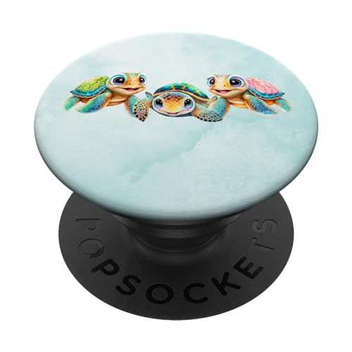 Niedliche drei Babyschildkröten, Meeresliebhaber, Schildkröte PopSockets Klebender PopGrip von Cute Baby Turtles Design