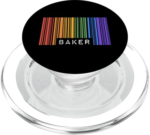 Baker Pastry Chef Gay Pride Flagge Barcode Queer Rainbow LGBTQ PopSockets PopGrip für MagSafe Baker Pastry Chef Gay Pride Flagge Barcode Queer Rainbow LGBTQ PopSockets PopGrip für MagSafe von Cute Baker and Pastry Chef Merch and Accessories