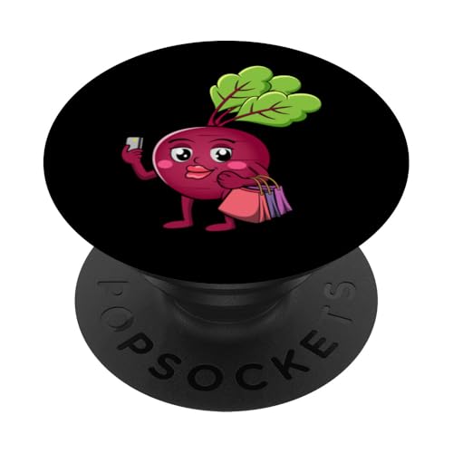 Rote Bete Shopping Ironische Rote Beete PopSockets Klebender PopGrip von Cute Beetroot Juice Healthy Red Beet