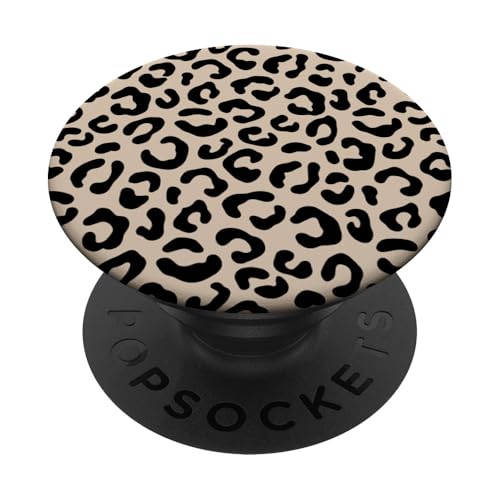 Leopardenmuster, Sandy Beige / Schwarz PopSockets Klebender PopGrip Leopardenmuster, Sandy Beige / Schwarz PopSockets Klebender PopGrip von Cute Black Leopard Cheetah Animal Print