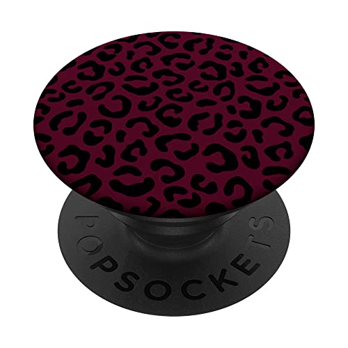 Leopardenmuster, Weinrot / Schwarz PopSockets mit austauschbarem PopGrip Leopardenmuster, Weinrot / Schwarz PopSockets mit austauschbarem PopGrip von Cute Black Leopard Cheetah Animal Print