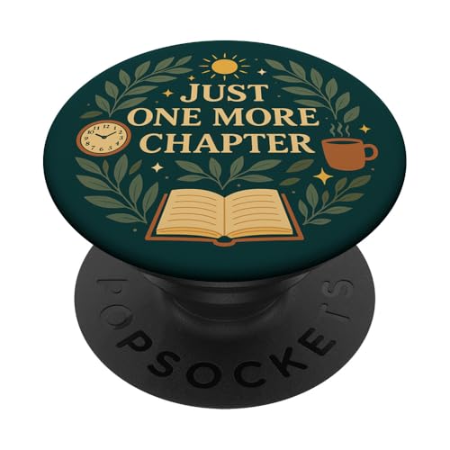 Just One More Chapter Bookish Book Reading Botanical Teal PopSockets Klebender PopGrip Just One More Chapter Bookish Book Reading Botanical Teal PopSockets Klebender PopGrip von Cute Booktok Book Lover Design Women Girls Co