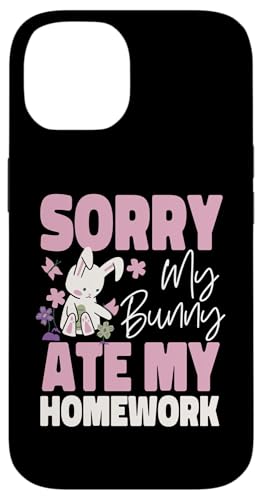 Hase: Entschuldigung, mein Häschen hat meine Hausaufgaben gegessen Hülle für iPhone 14 Hase: Entschuldigung, mein Häschen hat meine Hausaufgaben gegessen Hülle für iPhone 14 von Cute Bunny And Rabbit Designs For Kids