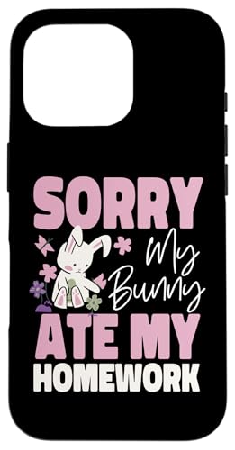 Hase: Entschuldigung, mein Häschen hat meine Hausaufgaben gegessen Hülle für iPhone 16 Pro Hase: Entschuldigung, mein Häschen hat meine Hausaufgaben gegessen Hülle für iPhone 16 Pro von Cute Bunny And Rabbit Designs For Kids