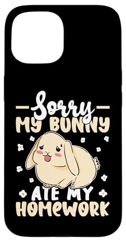Hasen: Entschuldigung, mein Hase hat meine Hausaufgaben gegessen Hülle für iPhone 15 Hasen: Entschuldigung, mein Hase hat meine Hausaufgaben gegessen Hülle für iPhone 15 von Cute Bunny And Rabbit Designs For Kids