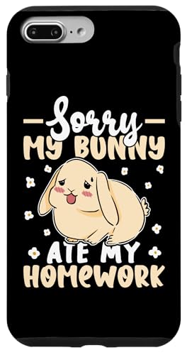 Hasen: Entschuldigung, mein Hase hat meine Hausaufgaben gegessen Hülle für iPhone 7 Plus/8 Plus Hasen: Entschuldigung, mein Hase hat meine Hausaufgaben gegessen Hülle für iPhone 7 Plus/8 Plus von Cute Bunny And Rabbit Designs For Kids