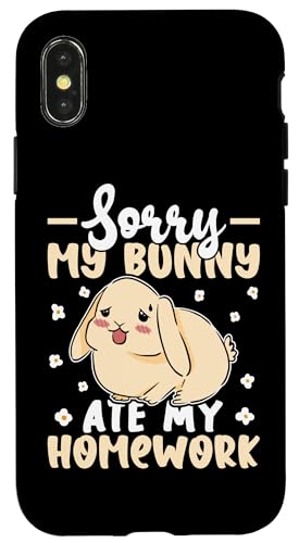 Hasen: Entschuldigung, mein Hase hat meine Hausaufgaben gegessen Hülle für iPhone X/XS Hasen: Entschuldigung, mein Hase hat meine Hausaufgaben gegessen Hülle für iPhone X/XS von Cute Bunny And Rabbit Designs For Kids