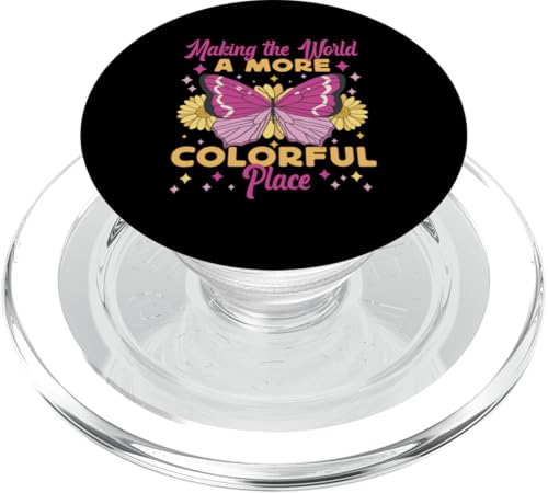 Schmetterling für Mädchen: Machen Sie die Welt zu einem farbenfrohen Ort PopSockets PopGrip für MagSafe Schmetterling für Mädchen: Machen Sie die Welt zu einem farbenfrohen Ort PopSockets PopGrip für MagSafe von Cute Butterfly Designs for Girls and Women