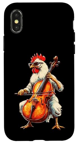 Cute Chicken Playing Cello Musician Music Hülle für iPhone X/XS Cute Chicken Playing Cello Musician Music Hülle für iPhone X/XS von Cute Chicken Playing Cello Apparel