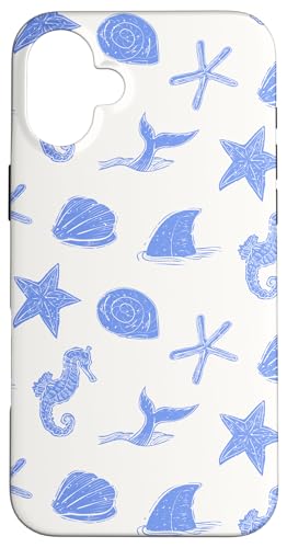 Coastal Beach Muschel Koralle Ocean adrett blau ästhetisch Hülle für iPhone 16 Plus Coastal Beach Muschel Koralle Ocean adrett blau ästhetisch Hülle für iPhone 16 Plus von Cute Coastal Seashells Blue Aesthetic