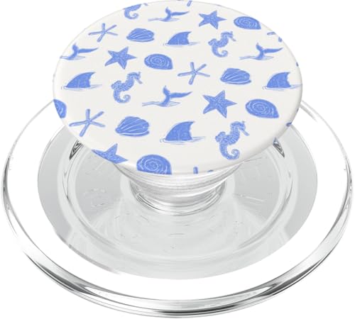 Coastal Beach Muschel Koralle Ocean adrett blau ästhetisch PopSockets PopGrip für MagSafe Coastal Beach Muschel Koralle Ocean adrett blau ästhetisch PopSockets PopGrip für MagSafe von Cute Coastal Seashells Blue Aesthetic