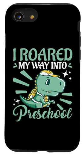 Ich brüllte meinen Weg in die Vorschule Hülle für iPhone SE (2020) / 7 / 8 von Cute Comic Dinosaur Designs For Kids