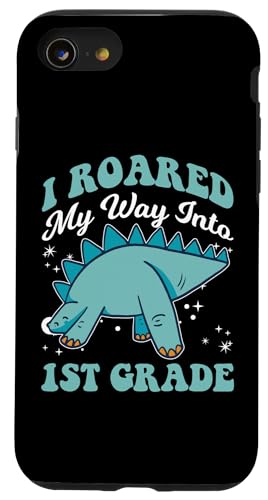 Ich habe meinen Weg in die 1. Klasse gebrüllt Hülle für iPhone SE (2020) / 7 / 8 von Cute Comic Dinosaur Designs For Kids
