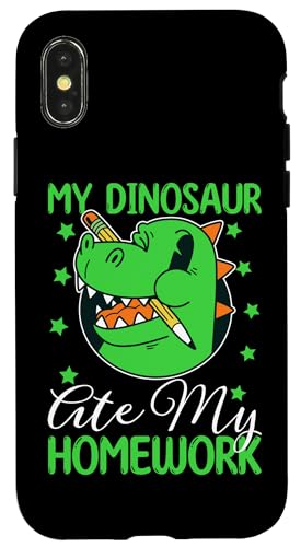 Mein Dinosaurier hat meine Hausaufgaben gegessen Hülle für iPhone X/XS Mein Dinosaurier hat meine Hausaufgaben gegessen Hülle für iPhone X/XS von Cute Comic Dinosaur Designs For Kids
